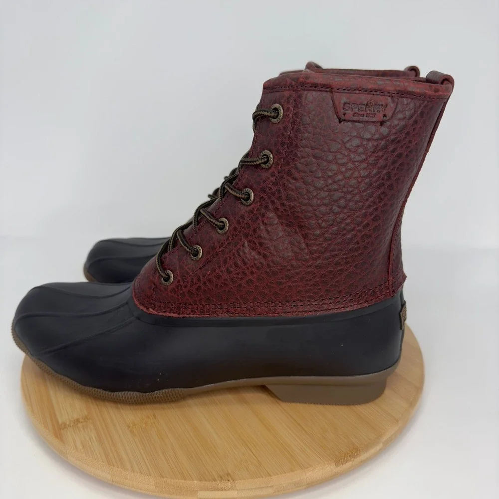 Sperry Top-Sider Men's 12M Pebbled Leather Saltwater‎ Chukka Boot Black/Amaretto